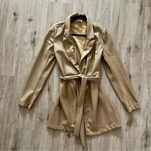 Leather trench coat